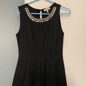 Monteau Women's  Black Pearl Dress - Above knee, mini | Color: Black | Size: L